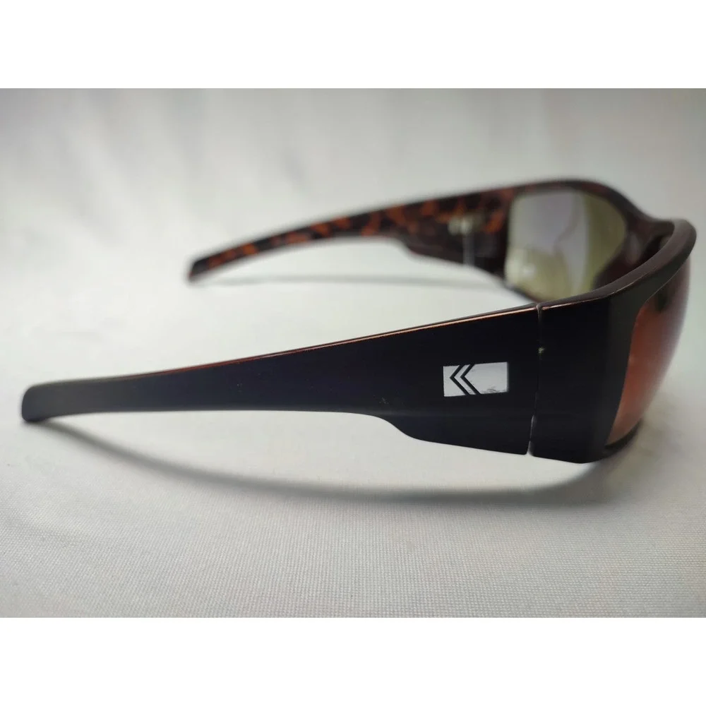 Kreedom Lincoln Tortoise Wrap Sunglasses Blue Mirror Lens Cat 3 Men